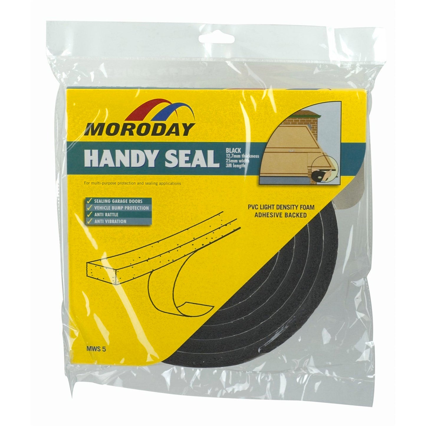Moroday Garage Weatherseal - 12.7mm x 25mm x 3m
