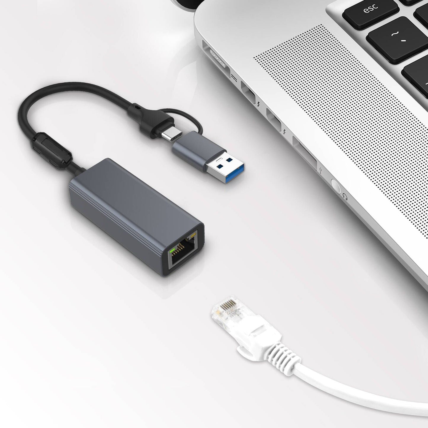 Antsig USB C USB A to Ethernet Adapter