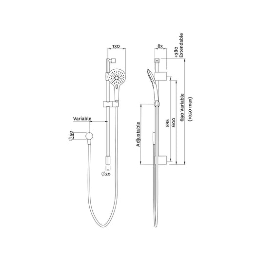 Methven Easy Click Shower - 3 Function