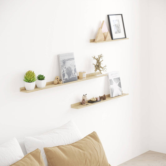 Flexi Storage Oak Photo Shelf - 900mm - Decorative Wall Shelf - Indoor Use