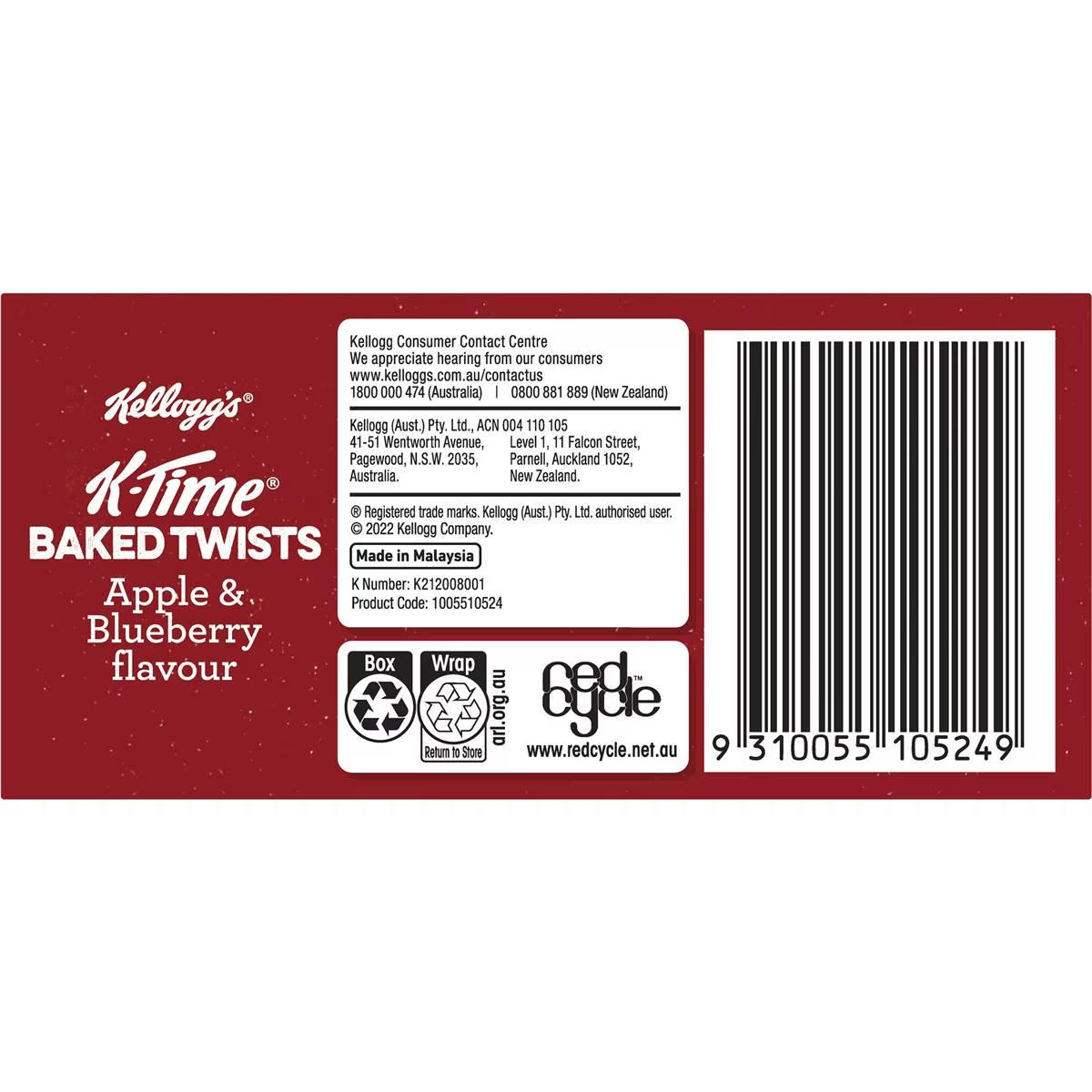 Kellogg's K-time Baked Twists Apple & Blueberry Flavoured Snack Bars 9