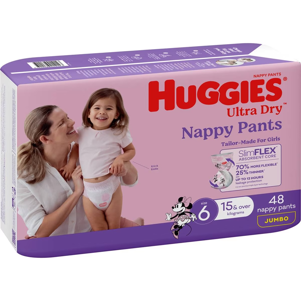 Huggies Ultra Dry Nappy Pants Girls Size 6 (15kg+) 48 pack