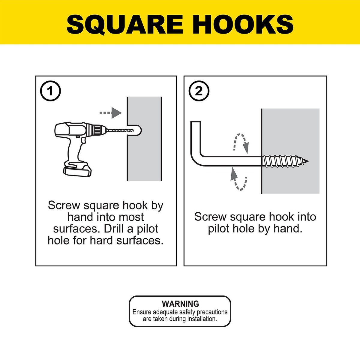 Everhang 25mm Zinc Plated Square Hook 20 Pack - Steel - Silver - 15kg Load