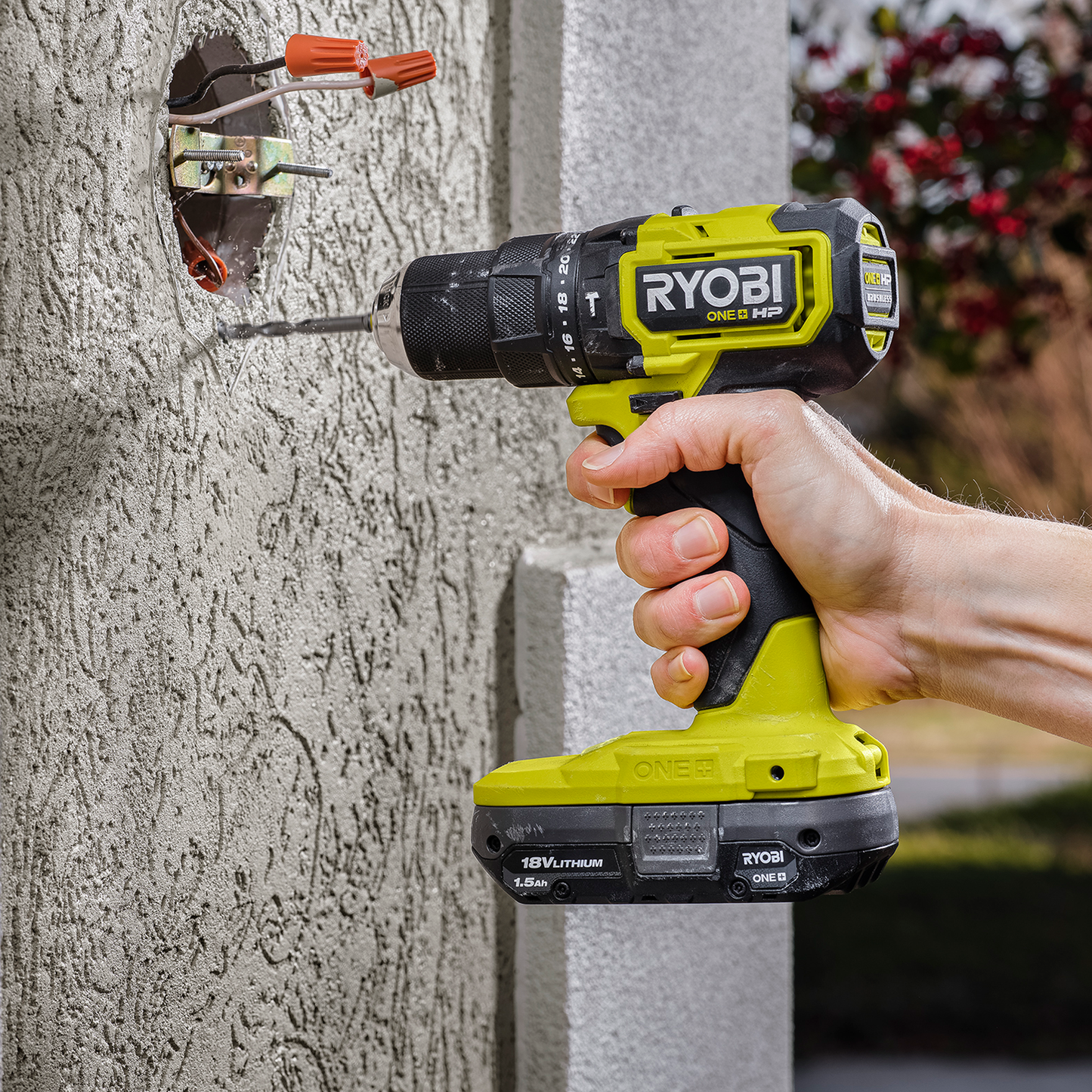 Ryobi HP Compact Hammer Drill Kit - 18V ONE+ - 54Nm - 2.0Ah & 4.0Ah