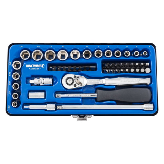Kincrome Socket Set - 50 Piece - Chrome Vanadium Steel - Ratcheting