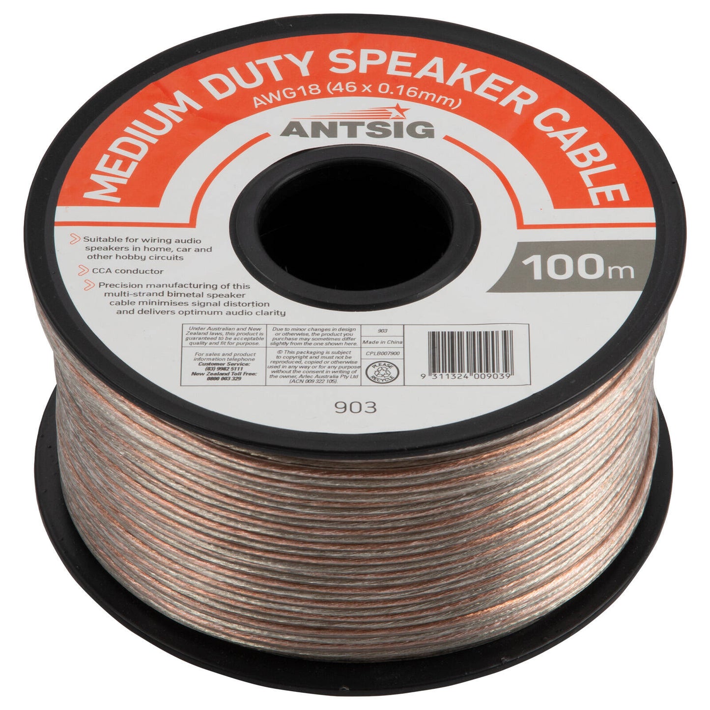 Antsig Clear Medium Duty Speaker Cable - 100m