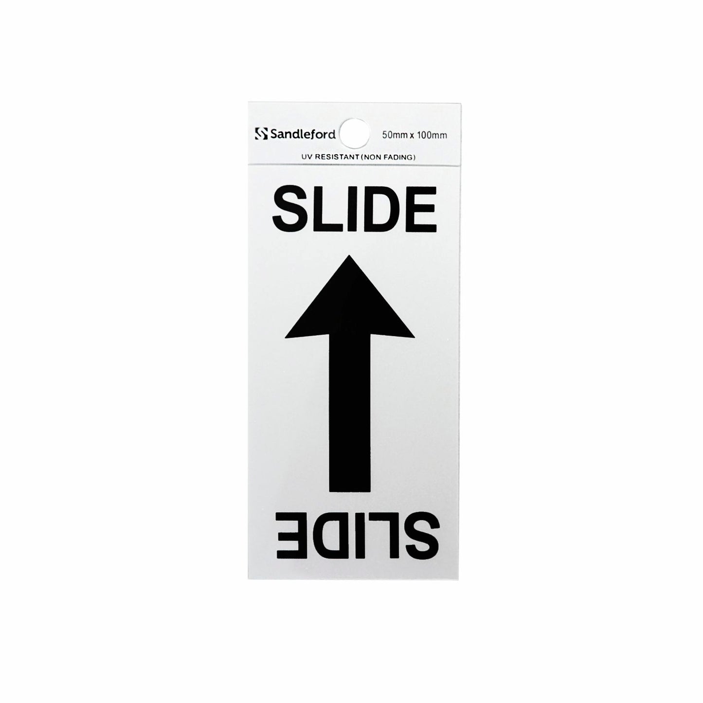 Sandleford Slide Arrow Symbol Sign - 100 x 50mm