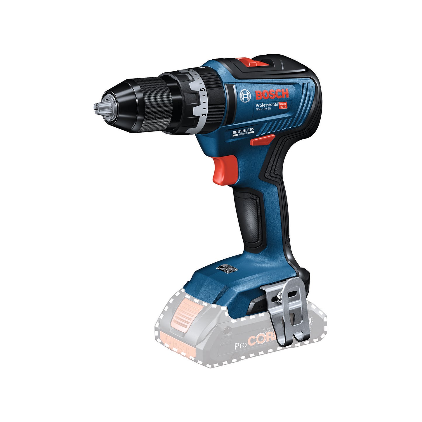 Bosch Brushless Hammer Drill - 18V - 55Nm - Skin Only