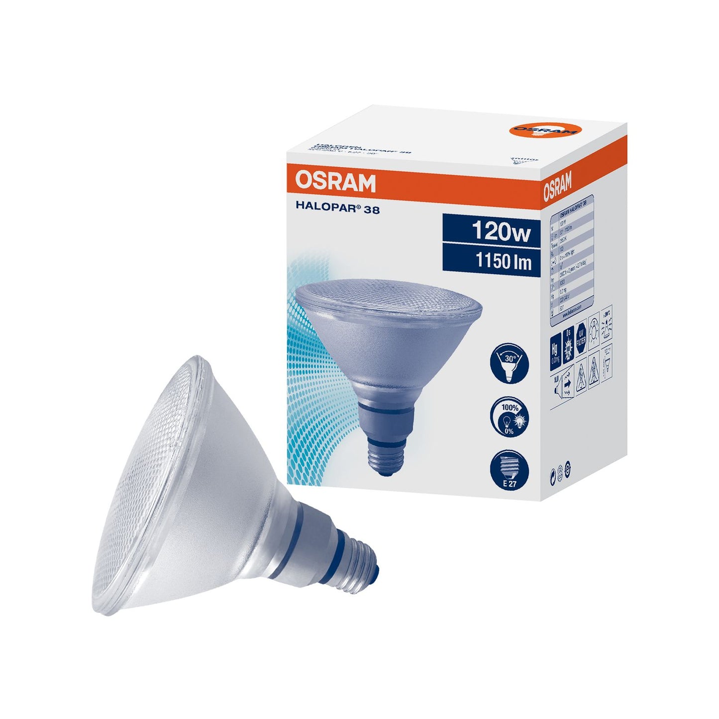 Osram PAR38 Halogen Light Globe - 120W - E27