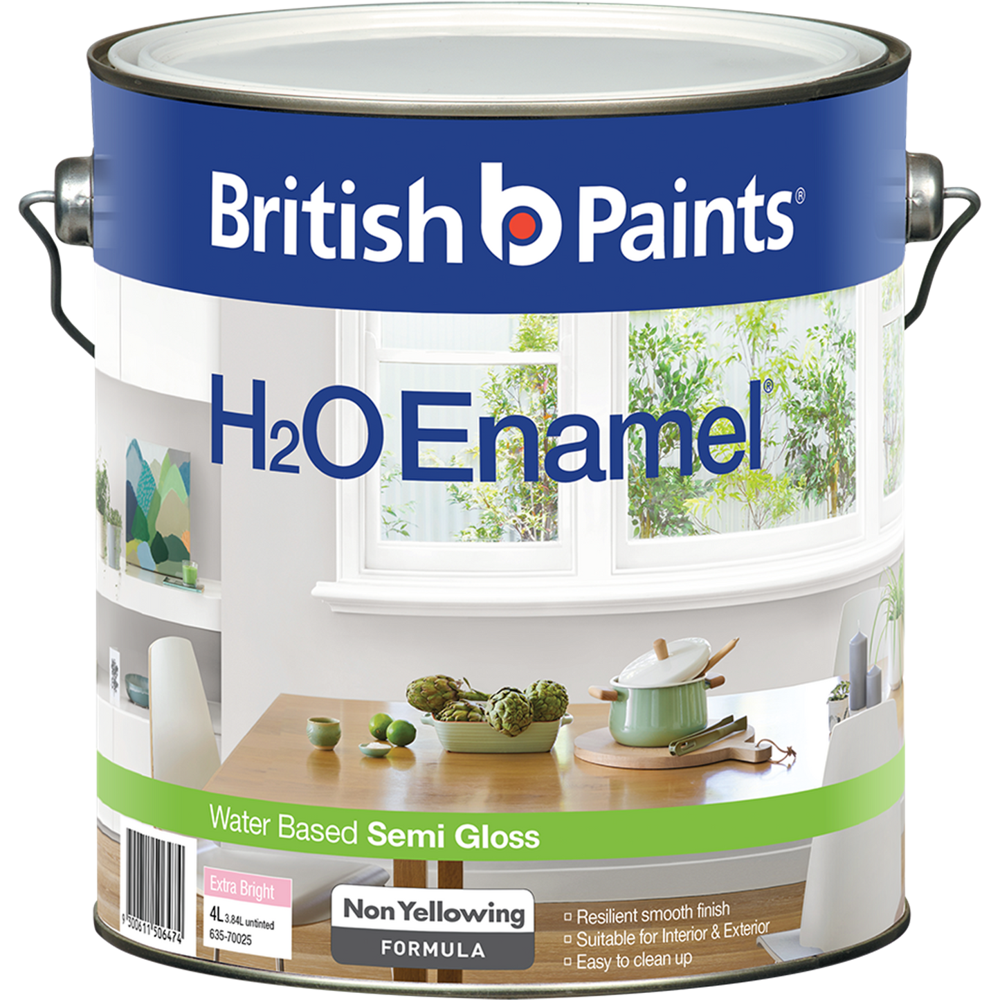 British Paints Extra Bright H2O Enamel Paint - 4L