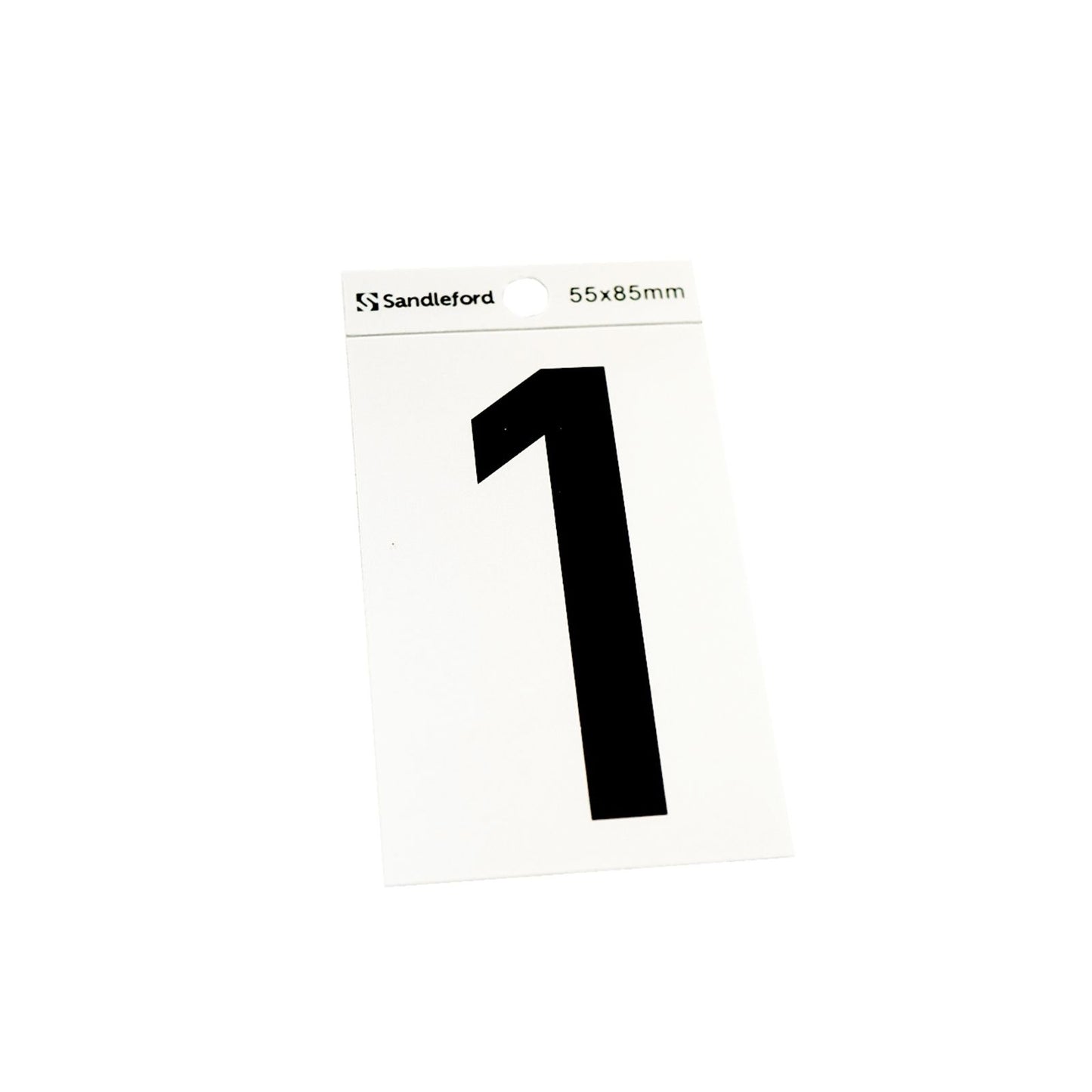 Sandleford Self Adhesive House Number 1 - 85mm - Silver/Black