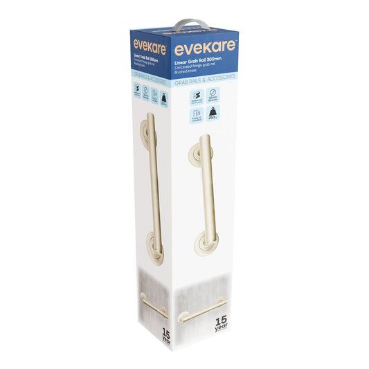 Evekare Linear Grab Rail - 300mm - Brushed Brass