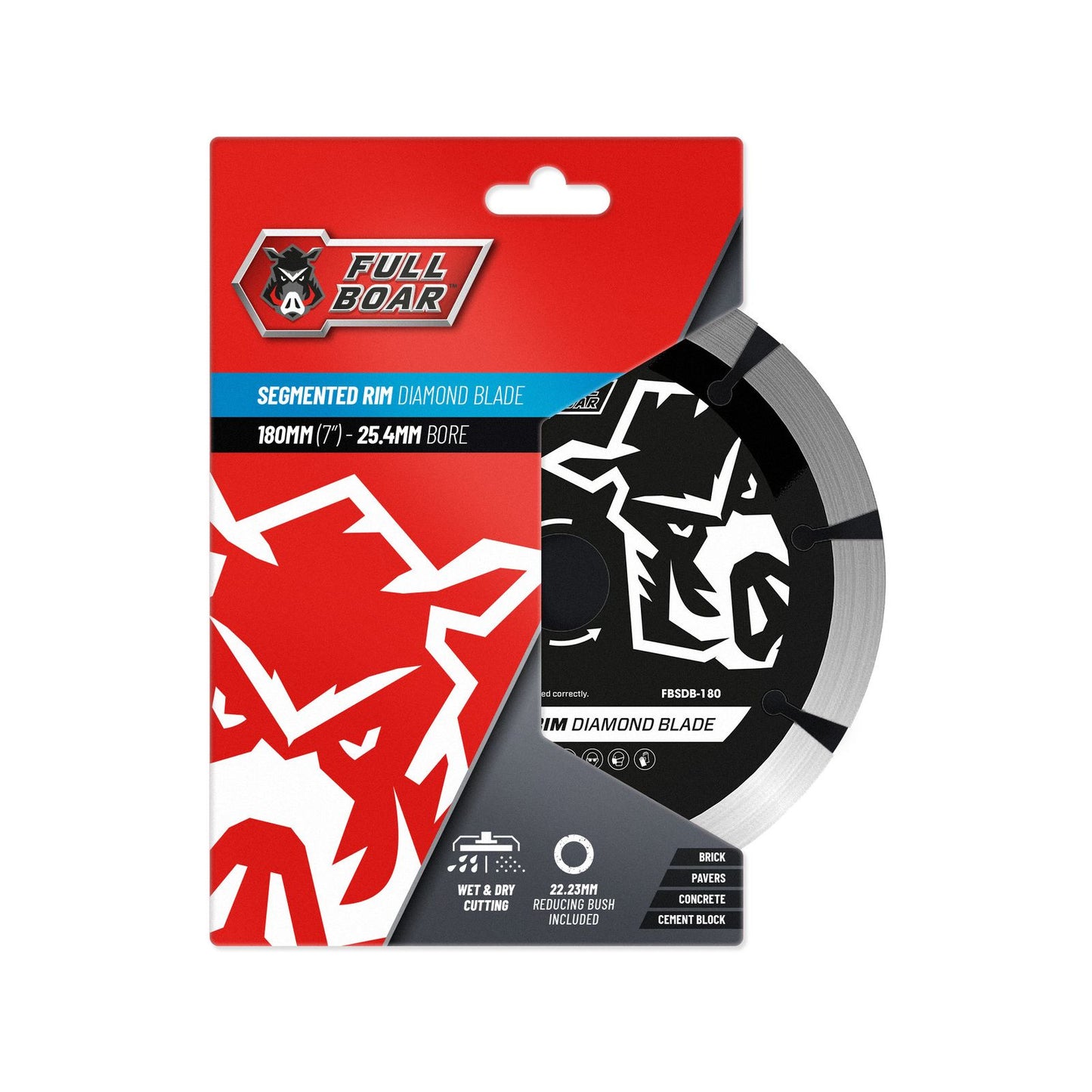 Full Boar Segmented Rim Diamond Blade - 180mm