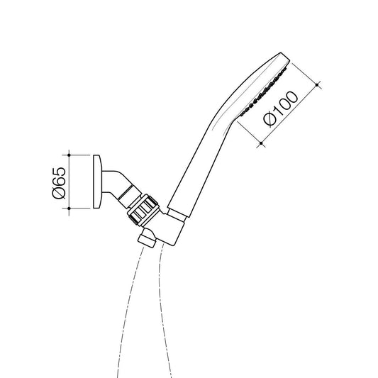 Flexispray Chrome Bermuda Hand Shower - 1 Function - 100mm