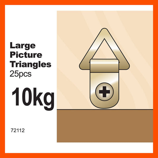Everhang Picture Hanging D Ring - 10kg - Brass Plated - 25 Pack
