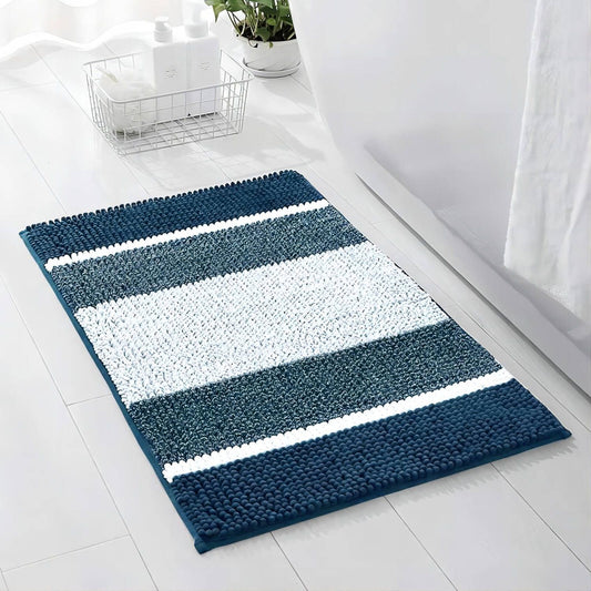 Barelli Chenille Bath Mat 80 x 50cm Blue