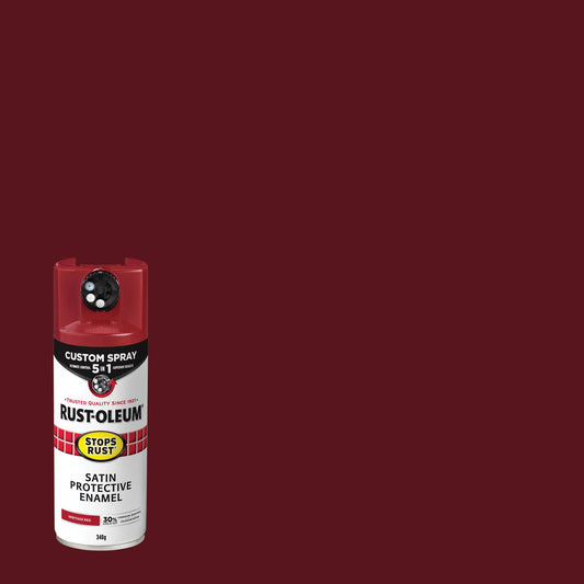 Rust Oleum Stops Rust Protective Enamel Custom Spray Paint 5-in-1 Satin Heritage Red 340g