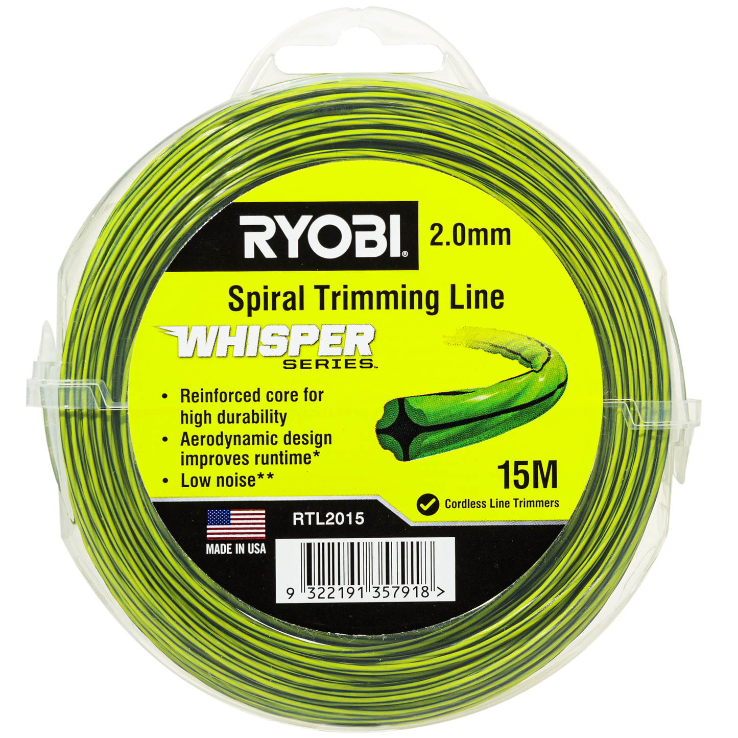 Ryobi Whisper Series Trimming Line - 2mm x 15m