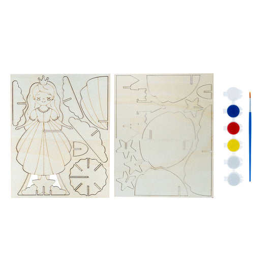 Crafted Princess Wooden Puzzle Kit - 18 Pieces - 195 x 305mm