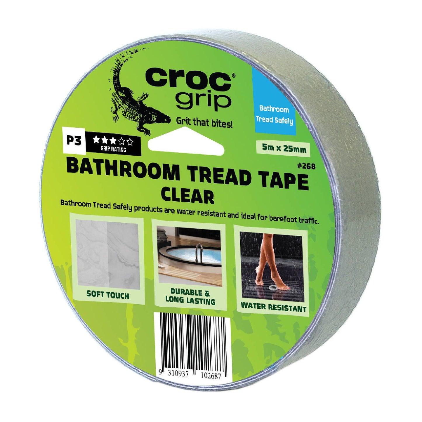 Croc Grip Clear Bathroom Tread Tape - 5m x 25mm