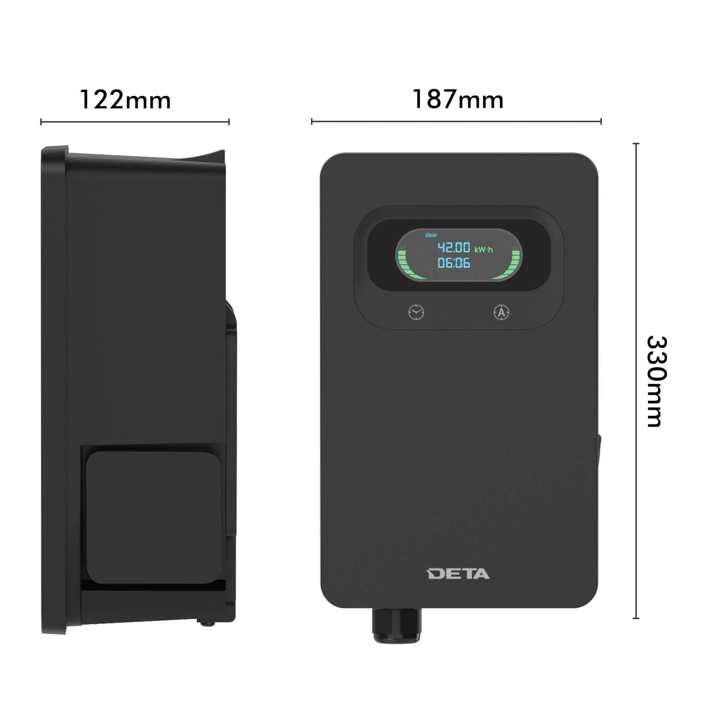 Deta EV Wall Charger - 7kW 32A - 1 Phase - Black
