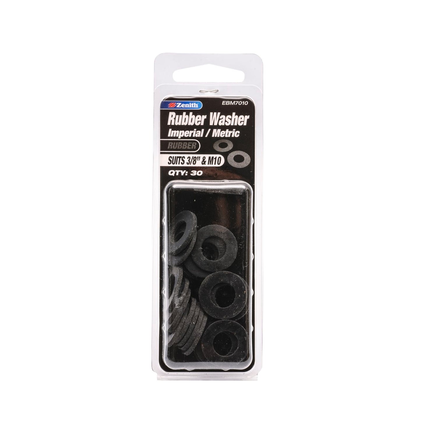 Zenith Rubber Washer - 3/8" & M10 - 30 Pack