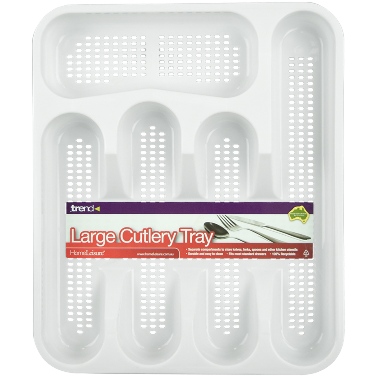 Homeleisure Cutlery Tray - 290mm x 350mm - Polypropylene - 5 Compartments