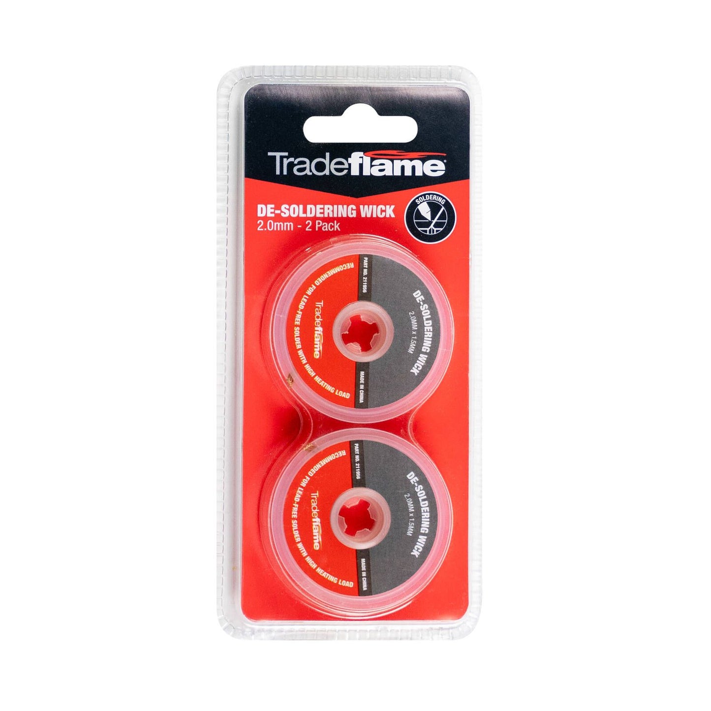 Tradeflame De-Soldering Wick - 2.0mm x 1.5m - 2 Pack