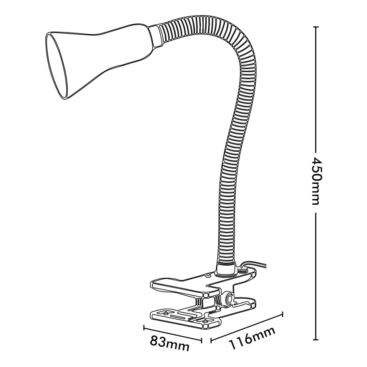 Brilliant Lighting Vito Clamp Lamp - 450mm - Black