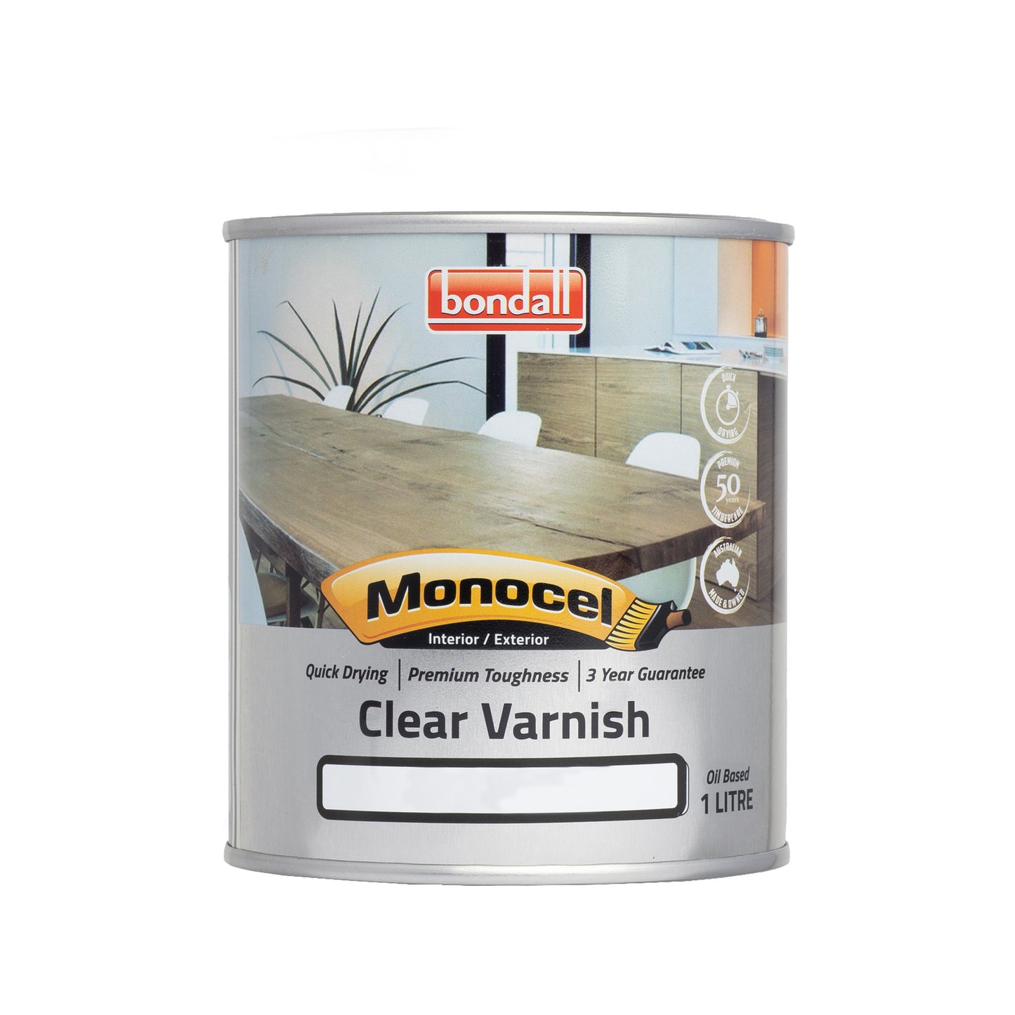 Bondall Satin Monocel Clear Timber Varnish - 1L