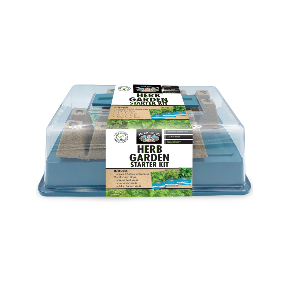 Mr Fothergill Herb Garden Starter Kit - Greenhouse - 380mm - Easy Growth