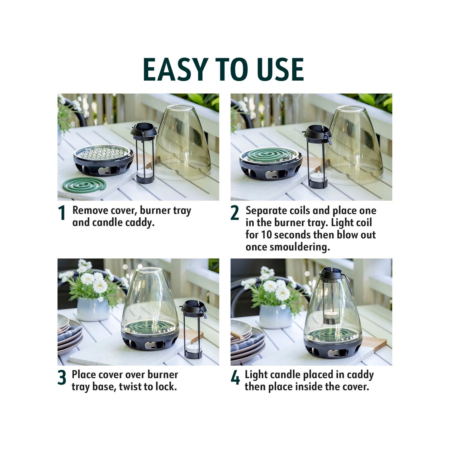 Bite Shield Mosquito Coil Diffuser Refills - 6 Coils & 6 Candles - 135 x 140 x 290mm