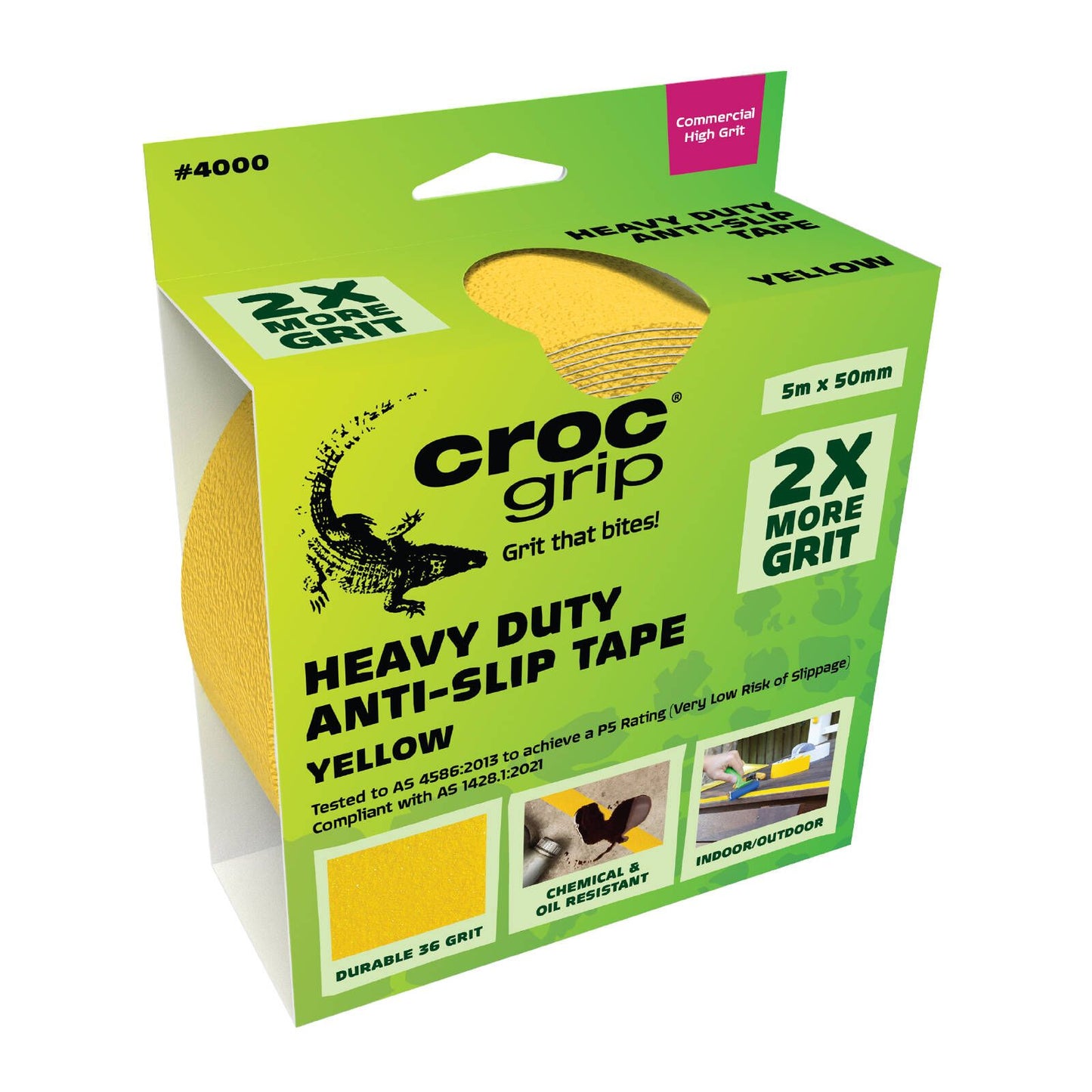 Croc Grip Anti Slip Tape - 5m x 50mm - Yellow