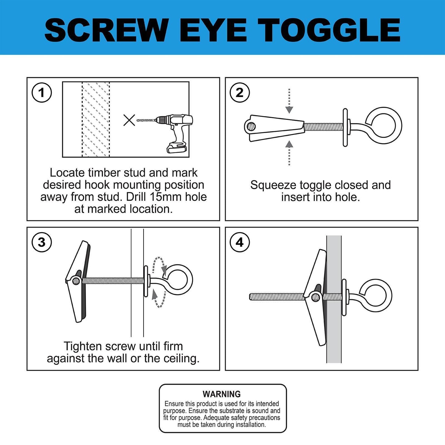 Everhang Screw Eye Toggle - 25mm