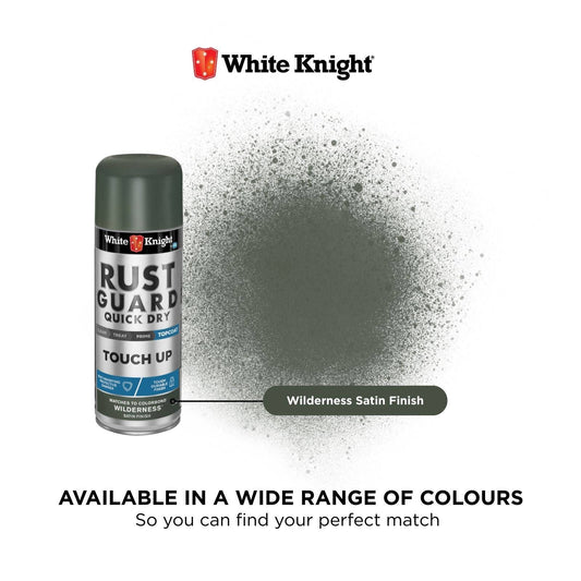 White Knight Rust Guard Quick Dry Touch Up Spray Paint - Wilderness Satin Finish 300g