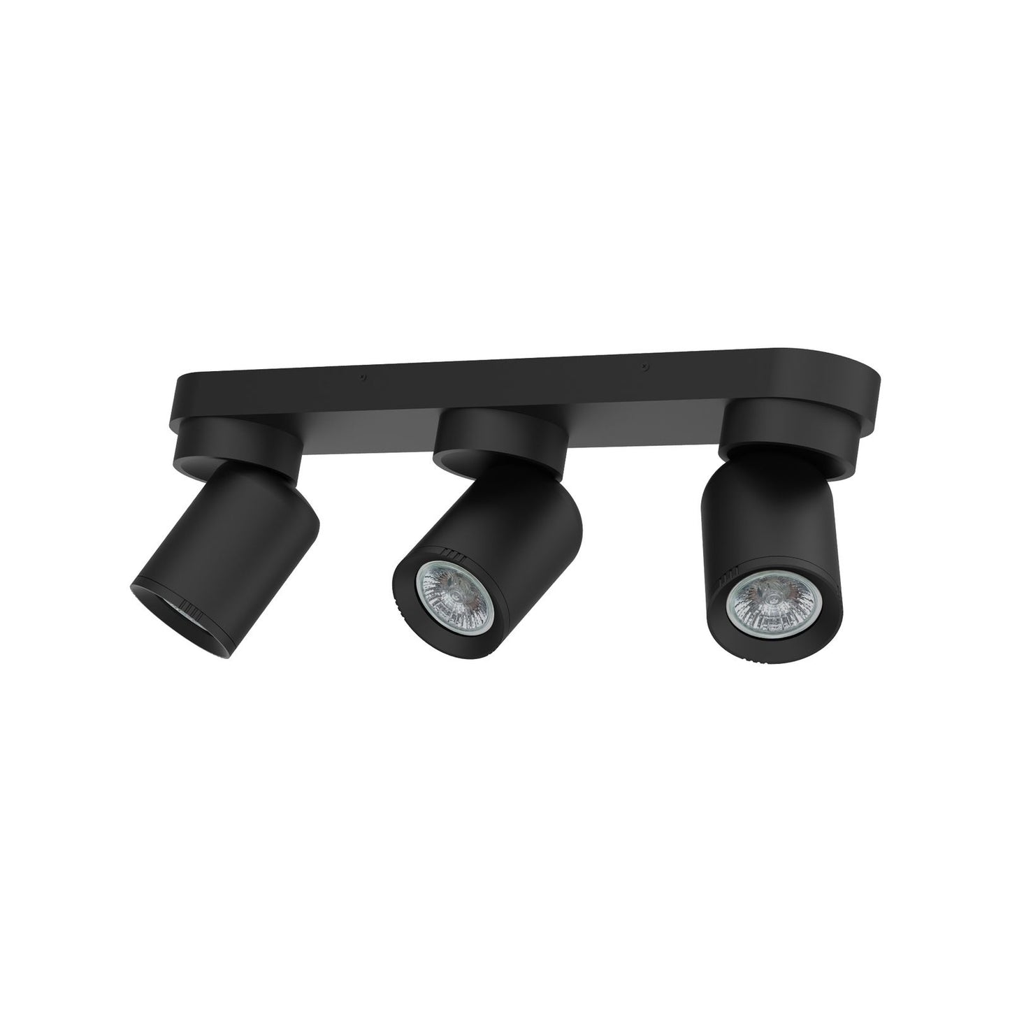 Click 3 Head Adjustable GU10 Spotlight - Matte Black - 1390 x 122mm