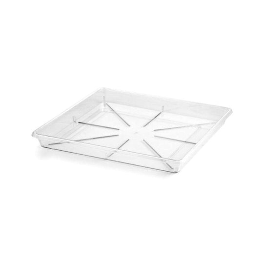 Eden Clear Porto Planter Square Saucer 330mm Polypropylene Lightweight
