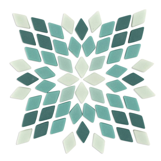 Mandala Art Real Teal Diamond Mosaic Tiles - 12 x 20mm