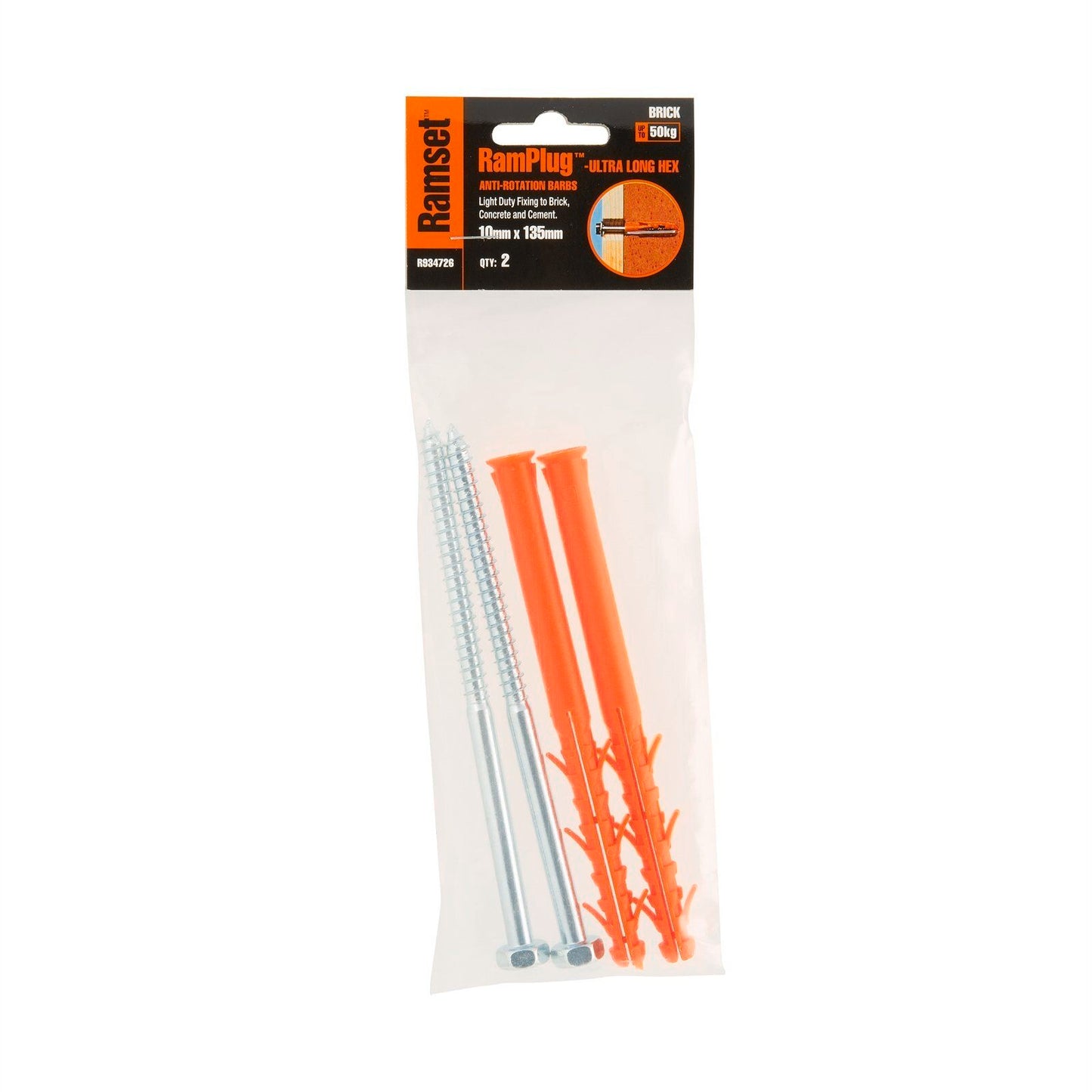 Ramset Nylon Frame Anchor - 10 x 135mm - 2 Pack