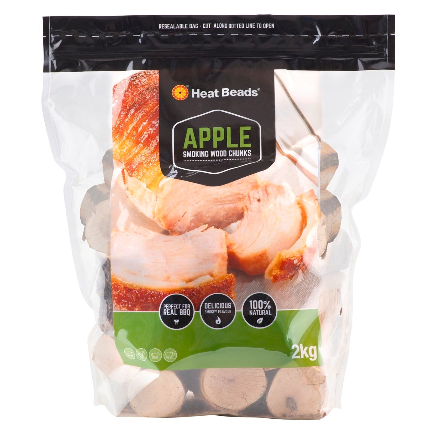 Heat Beads BBQ Smoking Wood Chunks - 2kg - Apple