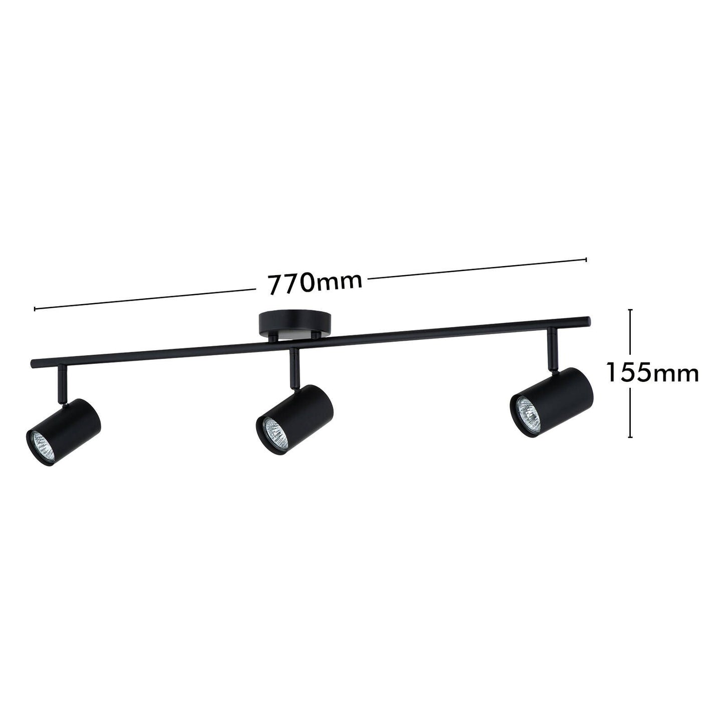 Verve Design Black Gabriella 3 Head Adjustable Spotlight - 1770mm