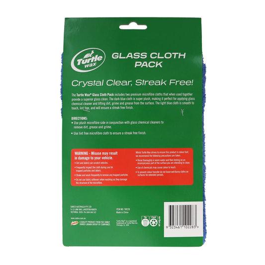 Turtle Wax Glass Cloth - 45 x 45cm - 2 Pack