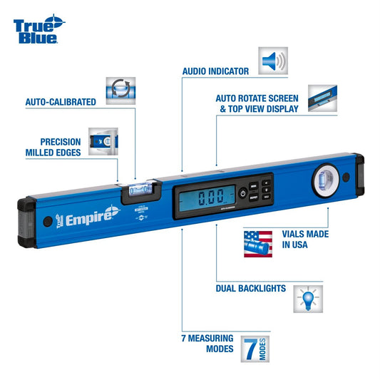 Empire Digital Spirit Level 400mm Aluminium Durable Accurate