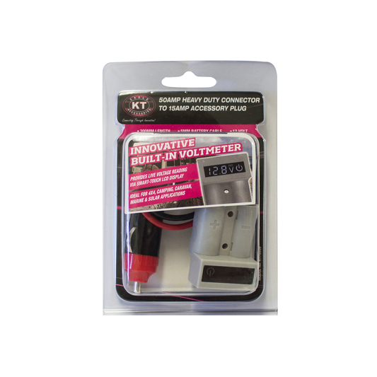 KT Solar HD Connector - 50A with Voltmeter to Accessory Plug