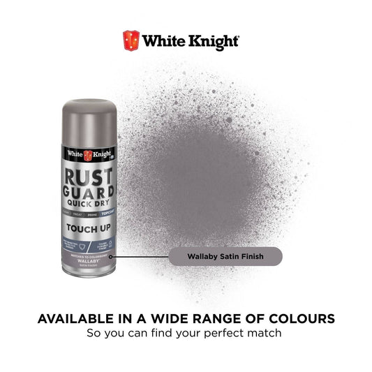 White Knight Rust Guard Quick Dry Spray Paint - Wallaby Satin Finish 300g