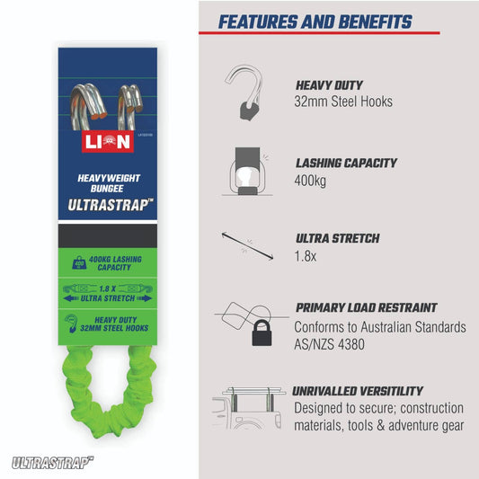 Lion 130 Ultra Strap - Heavy-Duty Bungee - 250cm - 800kg Break Strength