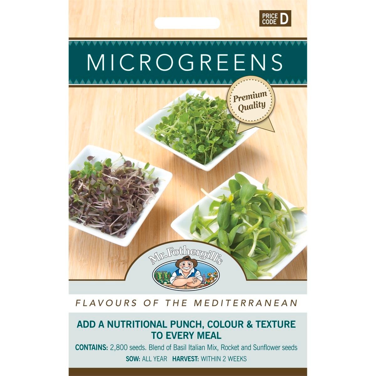 Mr Fothergill Microgreens Flavours of Mediterranean Seeds 2 Weeks Growth