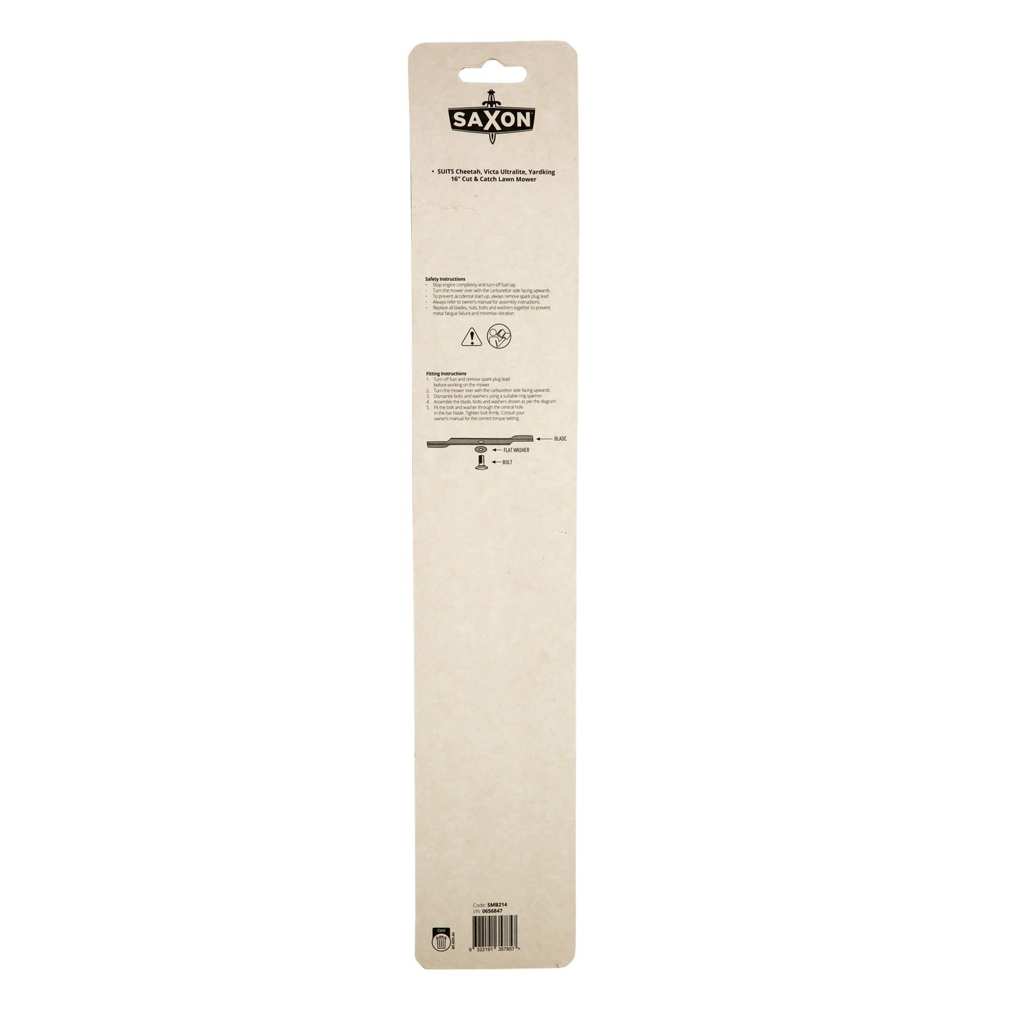 Saxon Cheetah Mower 16" Bar Blade - Bolt and Washer Kit - SMB214 - 2 Pack