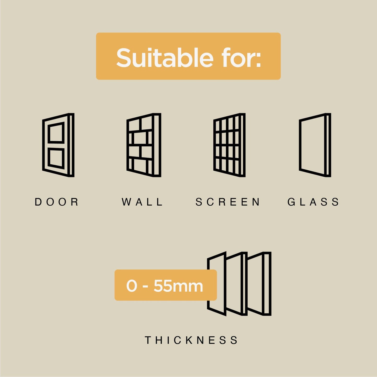 Hakuna Pets Large Super Tough Pet Door - 295 x 425mm - Black