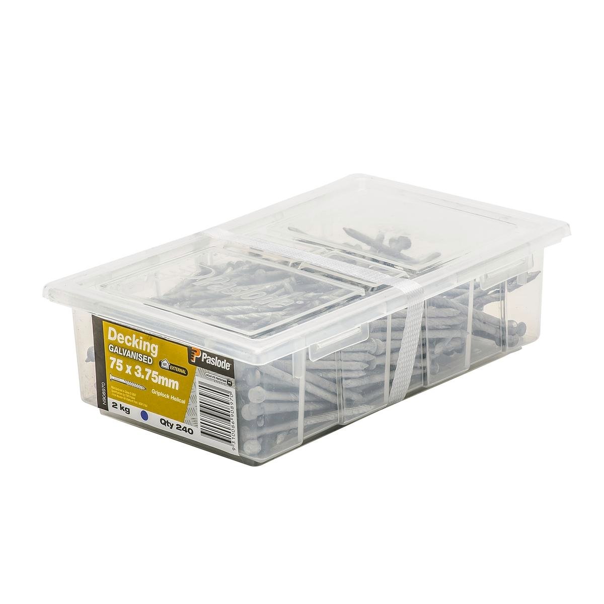 Paslode Galvanised Nails 75mm 3.75mm 240 Pack Heavy Duty Grip